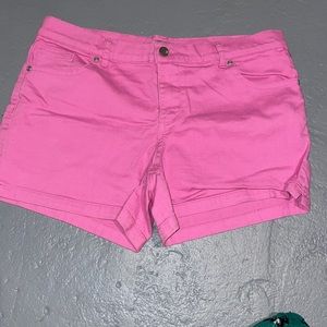 Pink shorts .